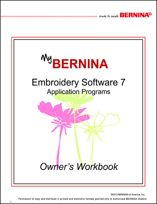 BERNINA Embroidery Software V7 Application Programs